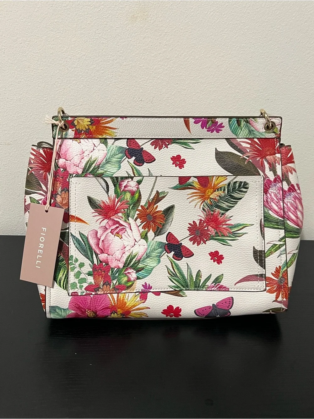 NWT Fiorelli Flynn Large Satchel Savannah Multicolor Floral Handbag Shoulder Bag